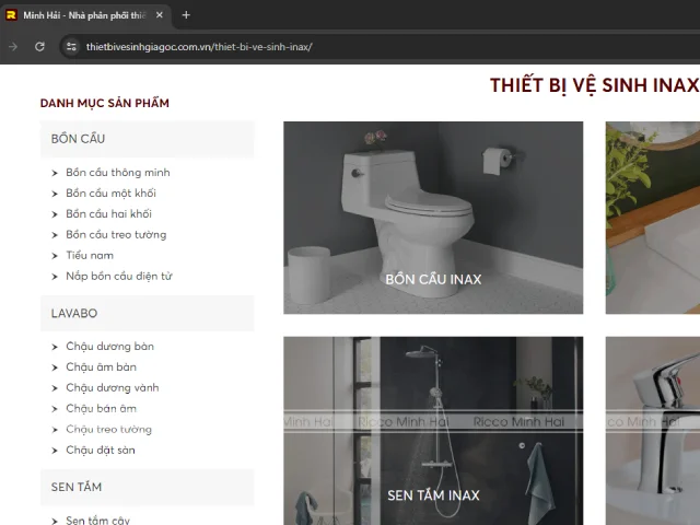 mua thiết bị inax online tại website của ricco minh hải