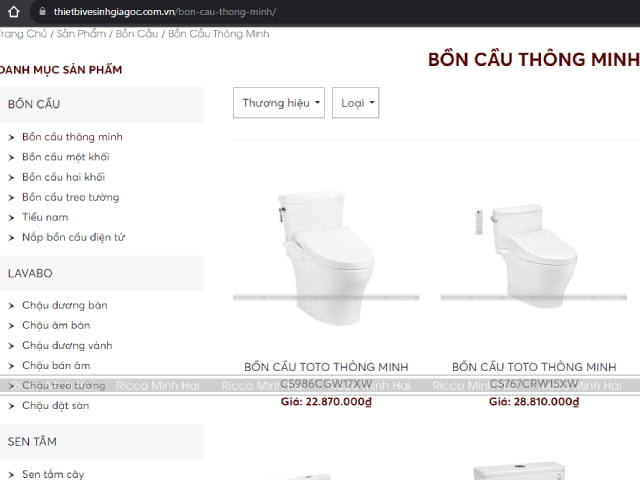 Mua thiết bị vệ sinh online tại Hải Dương